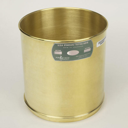  Advantech 200BS8W8, 8in Diameter Deep Wash Sieve, 8in Brass Frame, Stainless Cloth, No.200