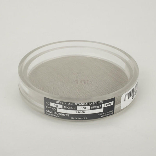  Advantech L3-S50, 3in Diameter Acrylic Frame ASTM Wire Cloth Test Sieve for Sonic Sifters, No.50 (300 micrometer) 