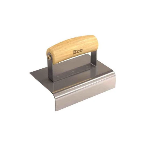 Bon Tool 12-446 Stainless Steel Sidewalk Edger - 6" X 4" - 1/2" Radius 1 1/2" Depth - Wood Wave Handle 