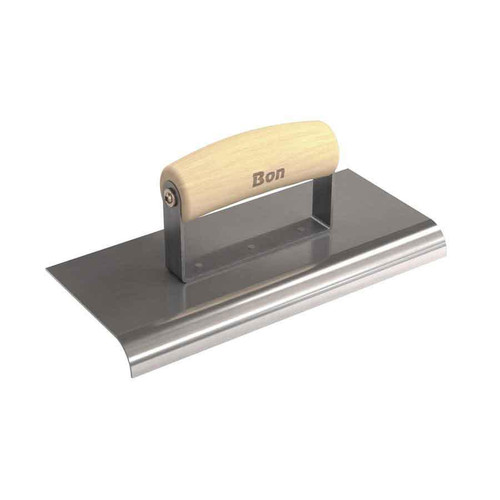  Bon Tool 12-456 Stainless Steel Sidewalk Edger - 9" X 4" - 3/4" Radius 3/4" Depth - Wood Wave Handle 