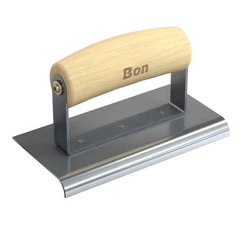  Bon Tool 12-843 Stainless Steel Sidewalk Edger - 6" X 3" - 3/8" Radius 1/2" Depth - Wood Wave Handle 