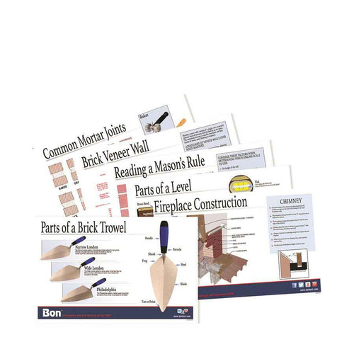 Bon Tool 16-139 Educational Masonry Poster 6/Set