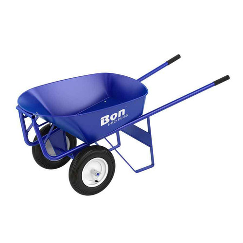  Bon Tool 19-102 Roofer's Barrow - 6 Cu Ft Steel Tray - Double Wheel Ribbed 