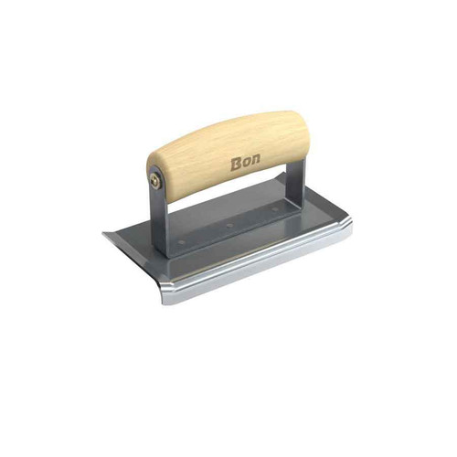  Bon Tool 22-343 Stainless Steel Curved End Edger - 6" X 3" - 3/8" Radius 1/2" Depth - Wood Wave Handle 