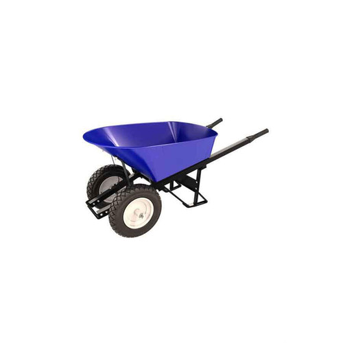  Bon Tool 28-905 Steel Tray Wheel Barrow - 6 Cu Ft - Double Flat Free Tire Steel Handle 