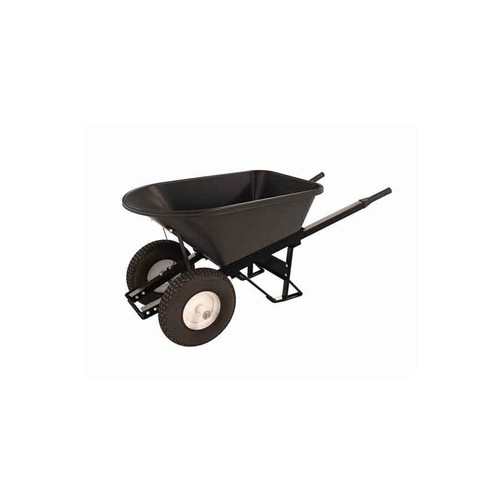  Bon Tool 28-907 Poly Tray Barrow - 5 3/4 Cu Ft - Double Knobby Tire Steel Handle 