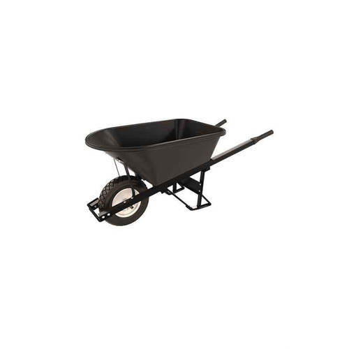  Bon Tool 28-910 Poly Tray Barrow - 5 3/4 Cu Ft - Single Flat Free Tire Steel Handle 