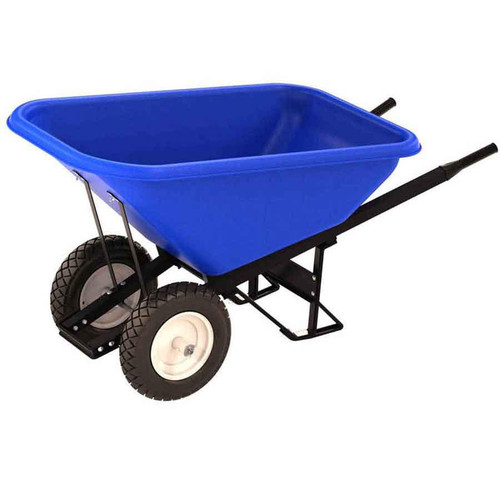 Bon Tool 28-971 Poly Tray Barrow - 8 Cu Ft Tray - Double Flat Free Tire Steel Handle