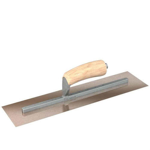 Bon Tool 66-124 Golden Stainless Steel Finishing Trowel - Square End - 12 X 5 - Camel Back Wood Handle 