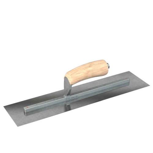  Bon Tool 66-229 Carbon Steel Finishing Trowel - Square End - 14 X 4 - Camel Back Wood Handle 