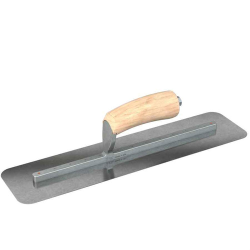  Bon Tool 66-269 Carbon Steel Silo Trowel - 14 X 4 - Camel Back Wood Handle 