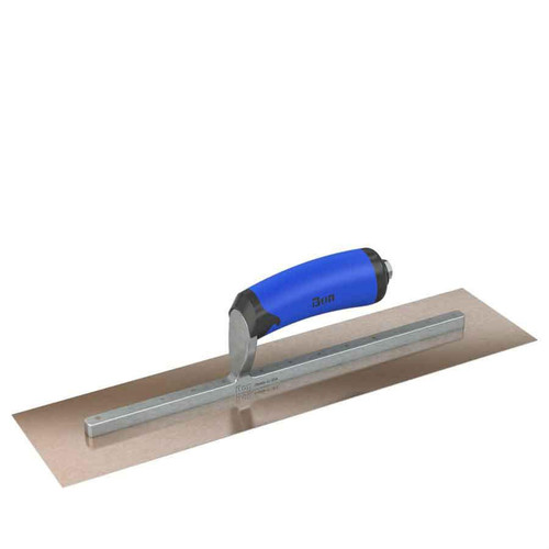  Bon Tool 67-128 Golden Stainless Steel Finishing Trowel - Square End - 16 X 4 - Comfort Wave Handle 