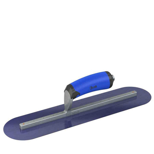  Bon Tool 67-155 Blue Steel Finishing Trowel - Round End - 20 X 4 - Comfort Wave Handle 
