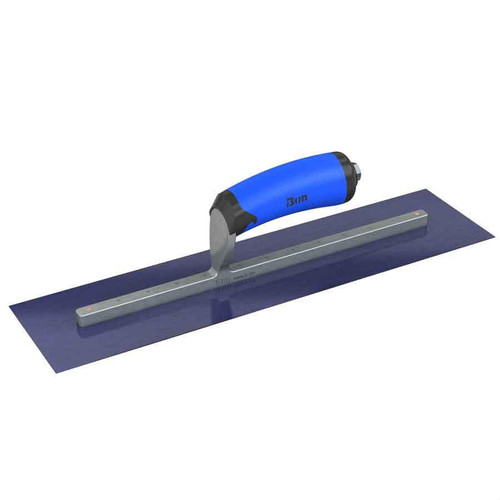  Bon Tool 67-185 Blue Steel Finishing Trowel - Square End - 20 X 5 - Comfort Wave Handle 