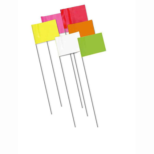  Bon Tool 84-846 Marking Flags 2 1/2" X 3 1/2" X 21" Fluorescent Orange(1000/Pkg) 
