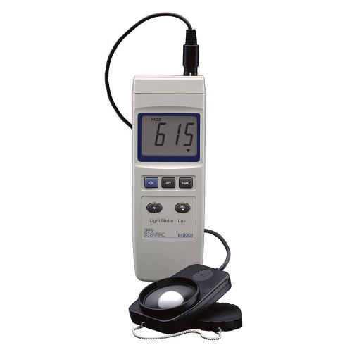 Sper Scientific Light Meter Lux, NIST Certificate of Calibration, digital light meter with probe and display