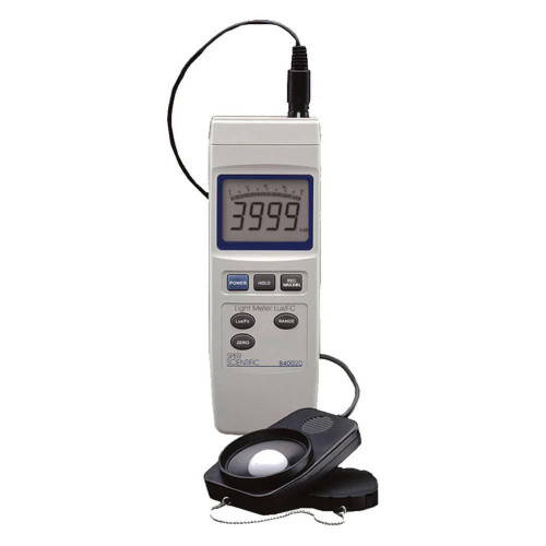 Sper Scientific Light Meter with NIST Certificate of Calibration, digital lux and foot-candle light meter device with probe and calibration certificate.