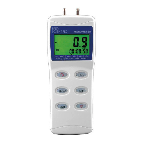 Sper Scientific Manometer with NIST Certificate of Calibration, 30 PSI, digital pressure measurement device with LCD display.