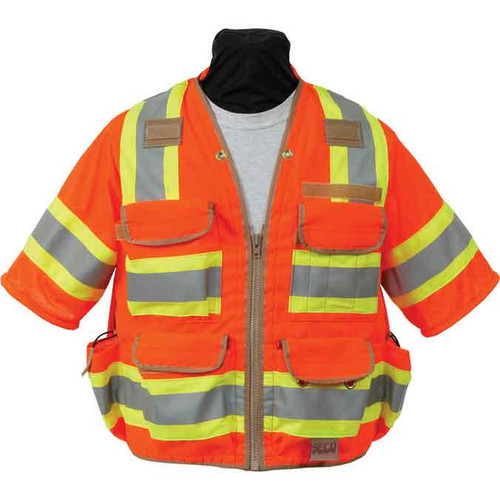  SECO 8365-62-FOR 8365 Safety Utility Vest, ANSI/ISEA Class 3, XXXL (60-62), Flo Orange 
