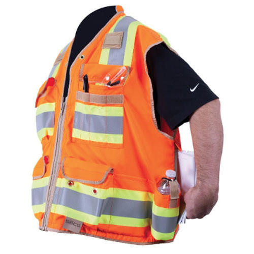 Class 2 Safety Vest with Collar and Mesh Back, XXL, Flo Yellow