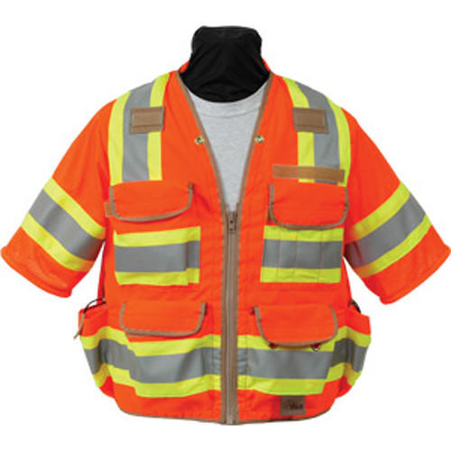  SECO 8365-50-FLY 8365 Series Class 3 Safety Vest with Outlast Collar and Mesh Back-Large, Fluorescent Yellow 