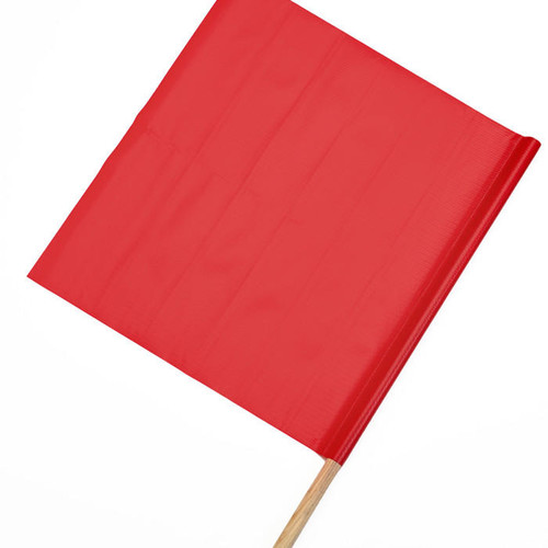  Mutual Industries 14967-79-36 Vinyl Highway Safety Traffic Warning Flag, Red, 18 In. X 18 In. X 36 In. (Pack Of 10) 