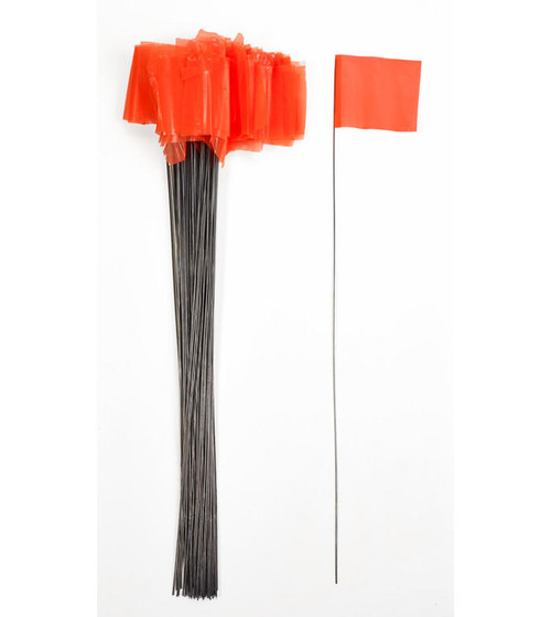  Mutual Industries 15901-145-4 Wire Marking Flags, 4inX 5inX 30in, Glow Orange (Pack Of 1000) 