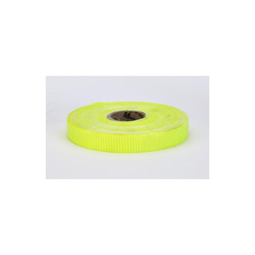  Mutual Industries 17772-139-750 Vinyl Coated Nylon Reinforced Fluorescent Barricade Tape, 3/4in X 50 Yd., Glo Lime (Pack Of 10) 