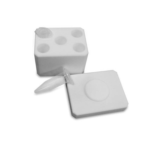  RETSCH 220080010, Adapter for 5 reaction vials 5.0 ml, made of PTFE (only for MM 400), Accessories for grinding jars MM 500 vario 