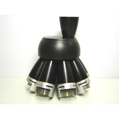  RETSCH 427930007, Dividing heads for feed sizes up to 10mm, POM, GL 55 thread with 8 quick-release sample outlets 