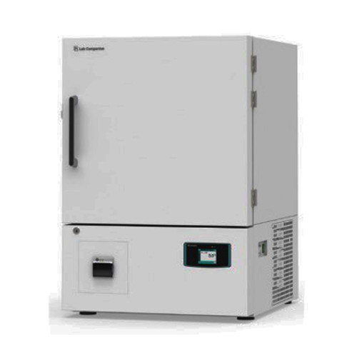Lab Companion CLG-150 Laboratory Refrigerator, Solid Door, 230V, 156/5.5 (L/cu ft), front view showing the sleek white exterior, digital control panel, and sturdy handle for secure access.