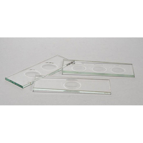  United Scientific CSTK02 Concavity slides, glass, thick, 2 concavities, pk/12 