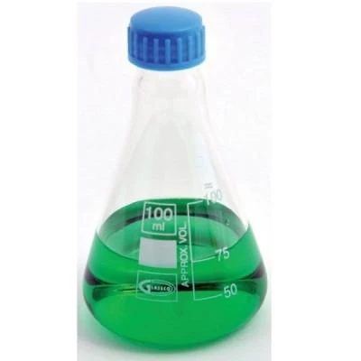 United Scientific Erlenmeyer Flask, W/Screw Cap, Borosilicate Glass, 100ml (24/Cs) 