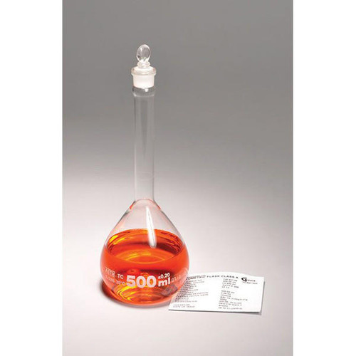  United Scientific FG5640-200 Volumetric flask, class a, glass stopper, batch cert, 200ml 