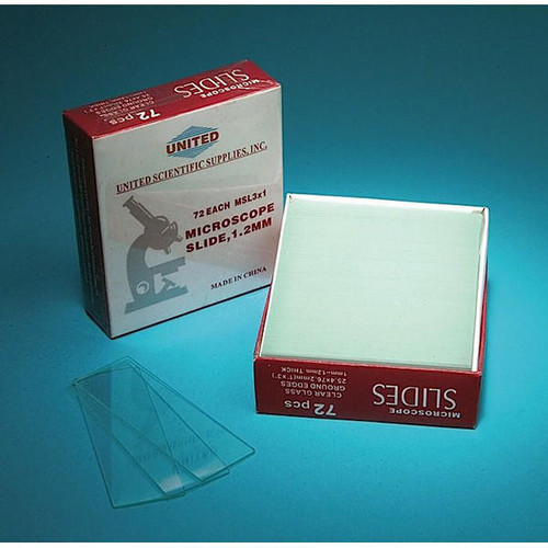  United Scientific MSL3X1 Microscope slides, glass, plain, 3" x 1", pk/72 (pk of 72) 