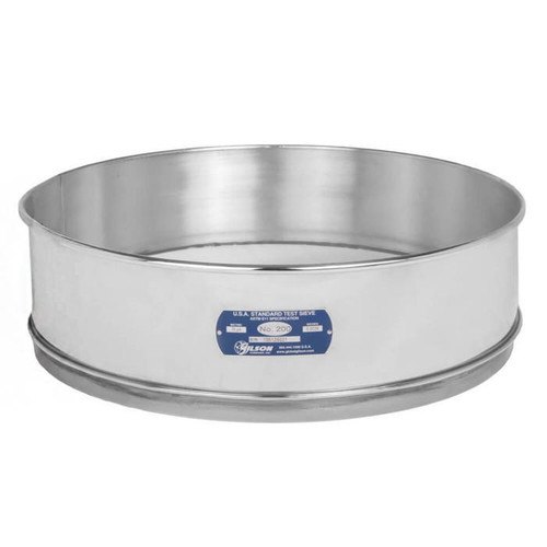 Global Gilson V18SF #14, 18in Diameter Full Height Sieve, Stainless Frame, Stainless Cloth, No.14 (1.4mm)