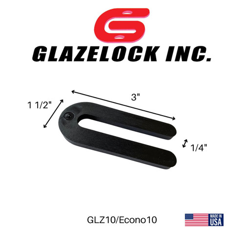  Glazelock GLZ10-S Non-Interlocking Plastic Horseshoe Shim, Black, Solid, 1-1/2" x 3-1/2" x 1/4" (Case of 500) 