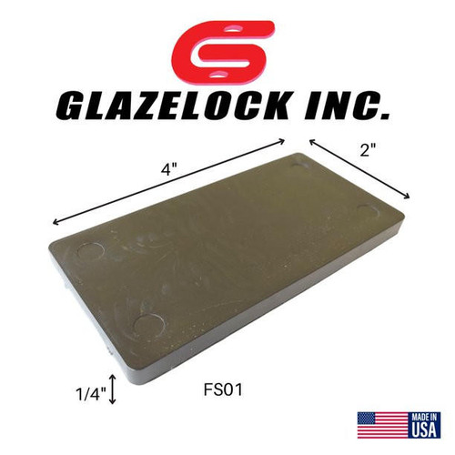  Glazelock FS01 Plastic Flat Plate Shims, Black, 2" x 4" x 1/4" (Case of 300) 
