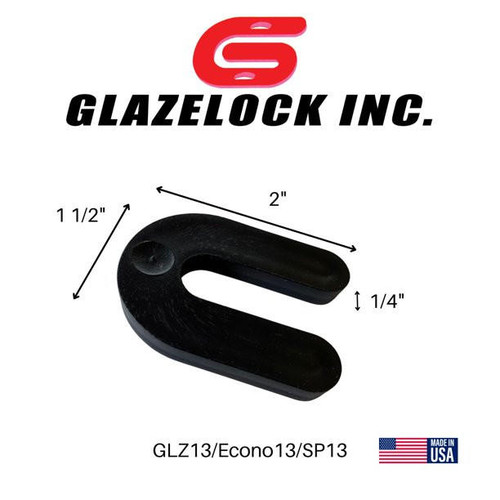  Glazelock SP13 Plastic Flat Horseshoe Shims, Black, Solid, 1-1/2" x 2" x 1/4" (40) 25 Packs 