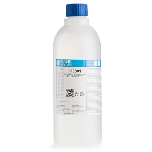  Hanna Instruments HI5001 pH 1.00 Technical Calibration Buffer (500 mL)(Certificate Supplied) 