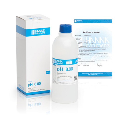  Hanna Instruments HI5008U pH 8.00 Technical Calibration Buffer (500 mL) 