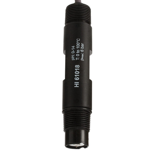  Hanna Instruments HI6101805 AmpHel Flat-tip pH Electrode - High Temperature, 5m Cable, Pt100 Temperature Sensor, BNC + Lead Connector 