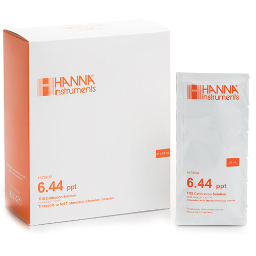  Hanna Instruments HI70038P 6.44 g/L (ppt) TDS Calibration Solution (25 x 20mL) 