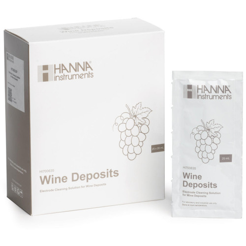  Hanna Instruments HI700635P Cleaning Solution for Wine Deposits (25 x 20 mL Sachets) 
