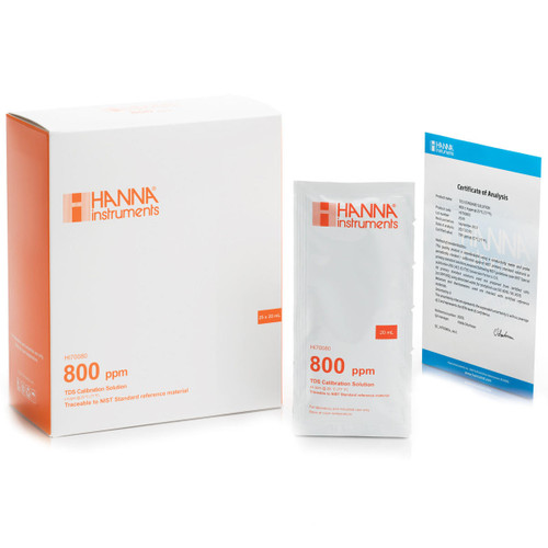  Hanna Instruments HI70080C 800 mg/L (ppm) TDS Standard (25 x 20 mL) 