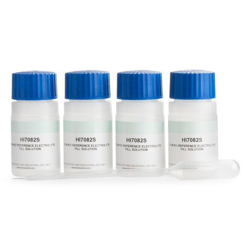  Hanna Instruments HI7082 3.5M KCl electrolyte fill solution for double-junction electrodes (4 x 30mL) 