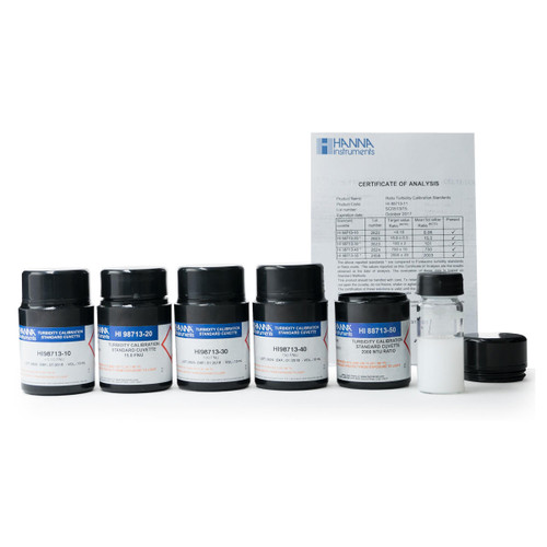  Hanna Instruments HI88713-11 Turbidity Calibration Standards for validating Turbity Meters that have a 0 to 1000 FNU range and 0.00 to 4000 NTU range 