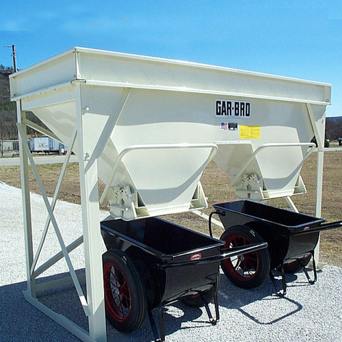 Gar-Bro 3092, Vertical Front Double Gate Floor Hopper, 4 Cubic Yards