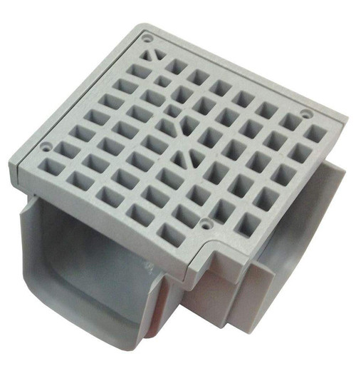  Polylok PL-90860-TG Tee Trench Drain & Grate - Grey 