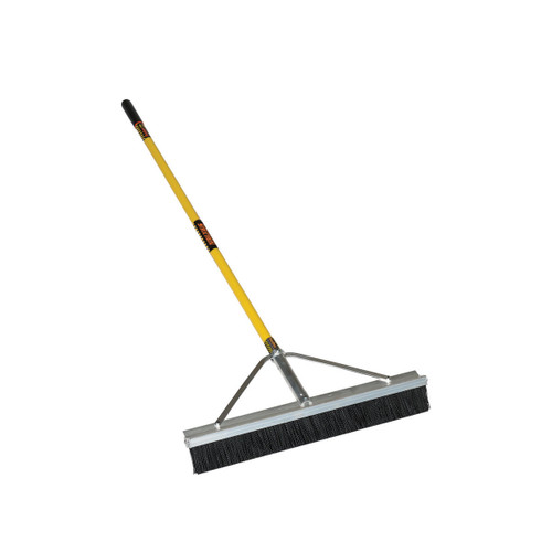  Structron 82728, 28" Industrial-Maximum Duty Broom, 2 Bristle Rows, 60" Yellow Fiberglass Handle 